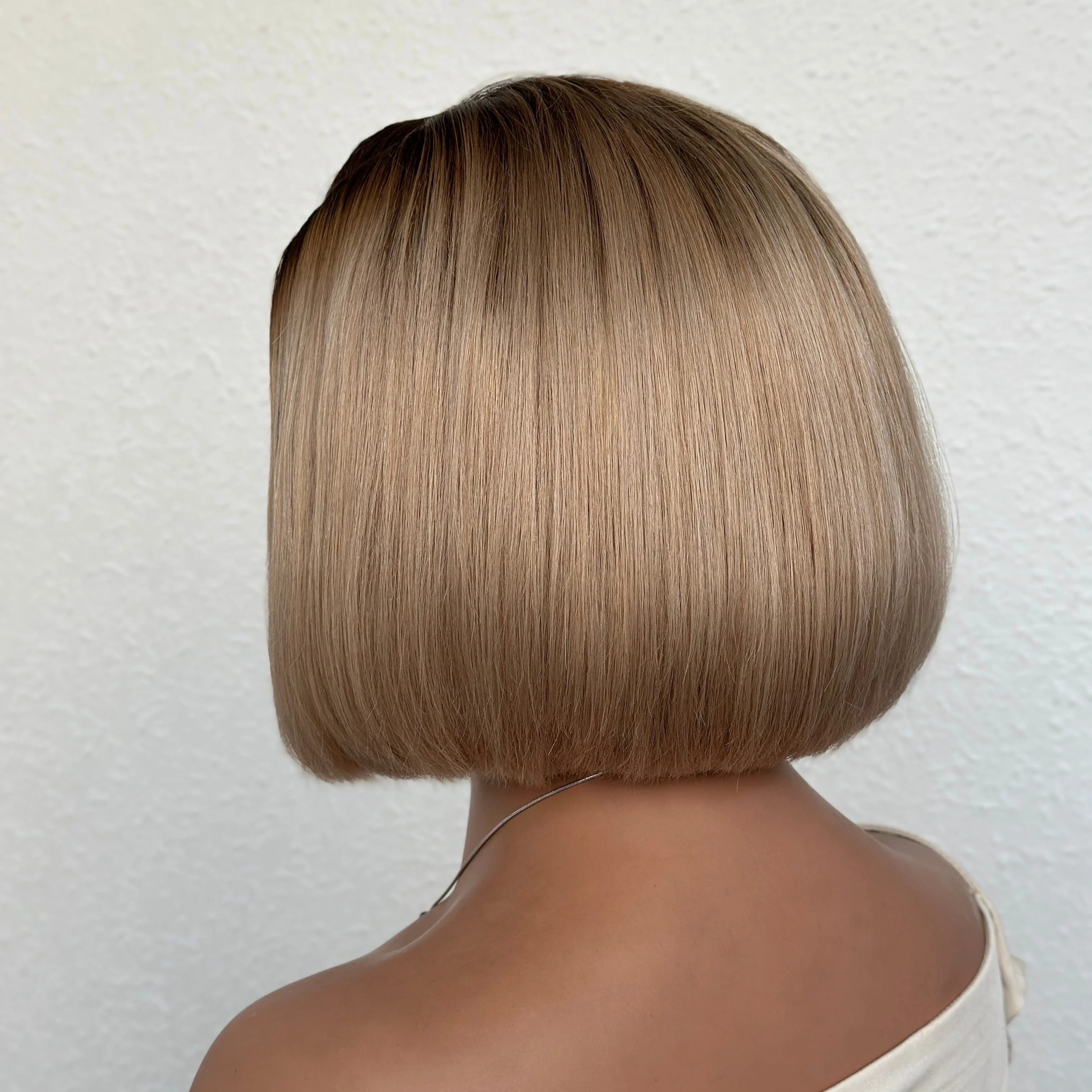 Ash Blonde Ombre Blunt Cut Bob 13x4 Lace Frontal Wig