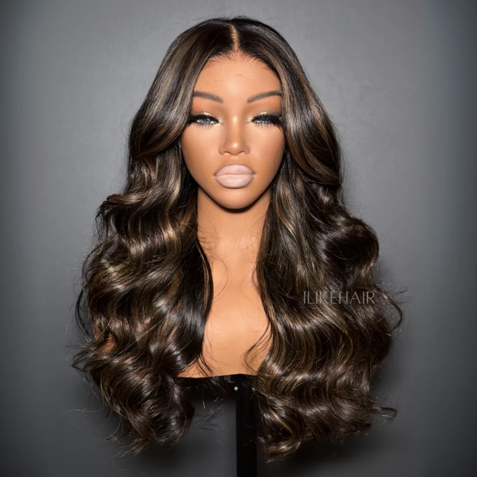 Balayage Blonde Highlight Long Body Wave Lace Wig