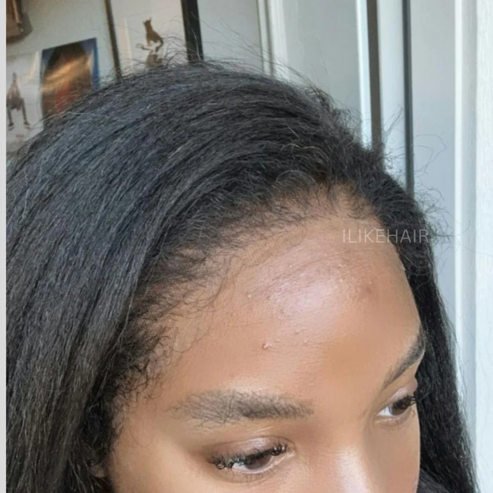 Kinky Straight 13x4 HD Lace Front With 3C Hybrid Hairline Wig