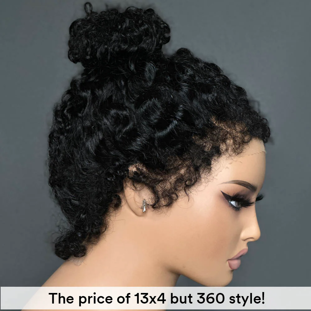 Versatile Front & Back Curly 13x4 Lace Frontal With Curly Edges Wig