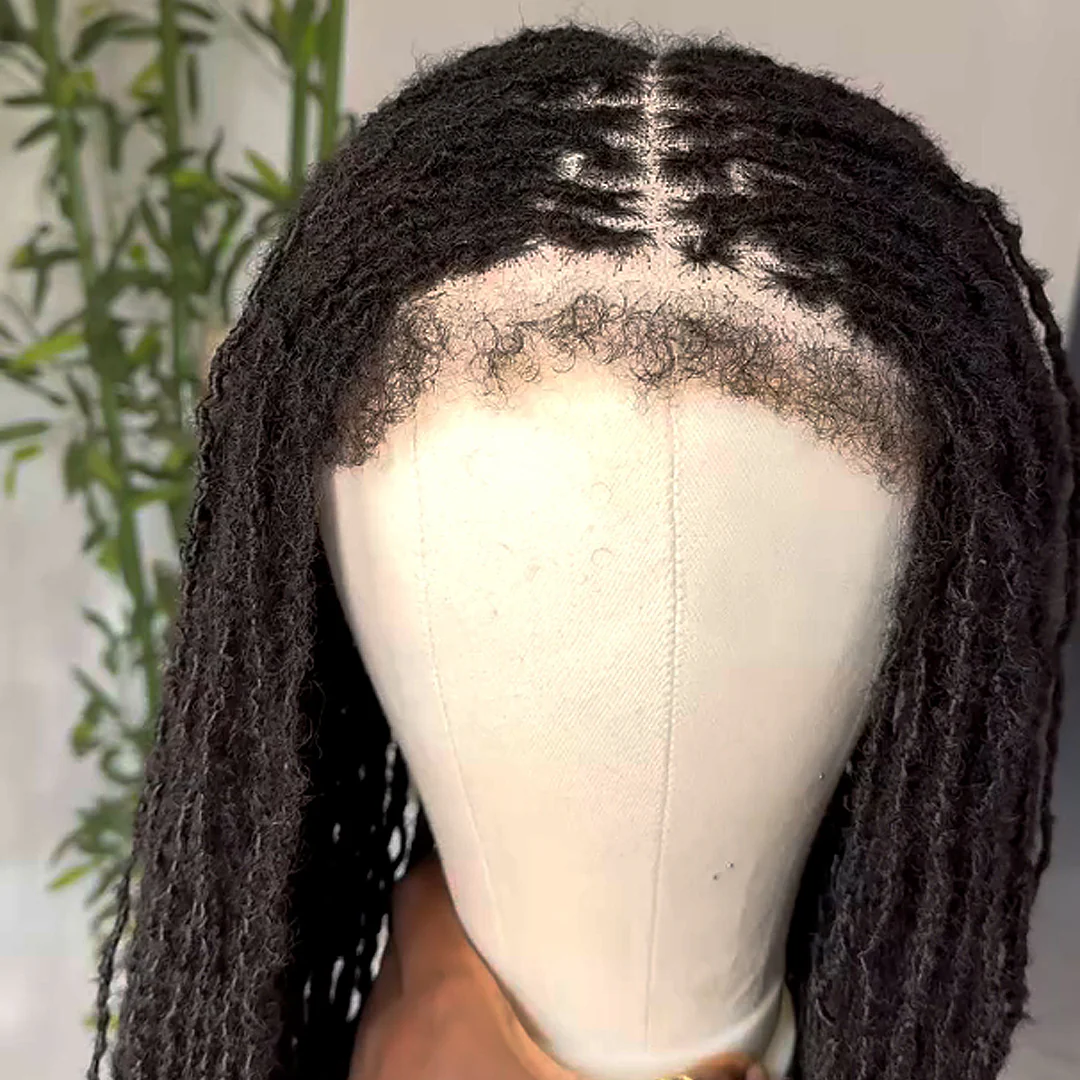 Full Lace Long Twisted Sisterlocs Braids Bohemian Invisi Drawstring Wig