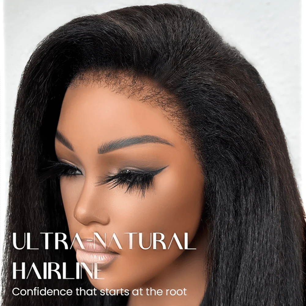 ILIKEHAIR Hyperrealism Kinky Edges HD Lace Wig with Adjustable Velcro Cap