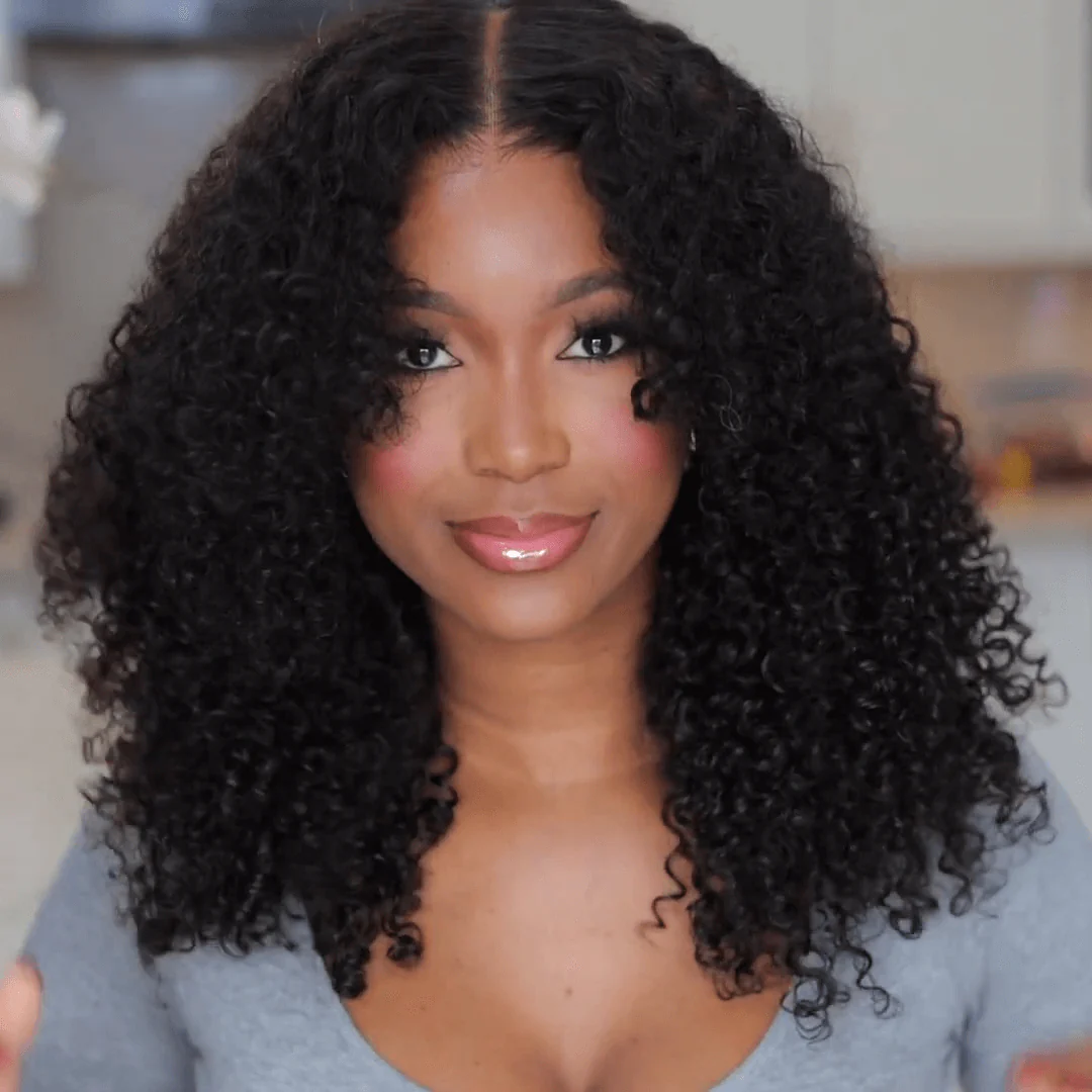 Put on & Go Kinky Curly Glueless Pre Cut 5x5 Lace Closure Wig
