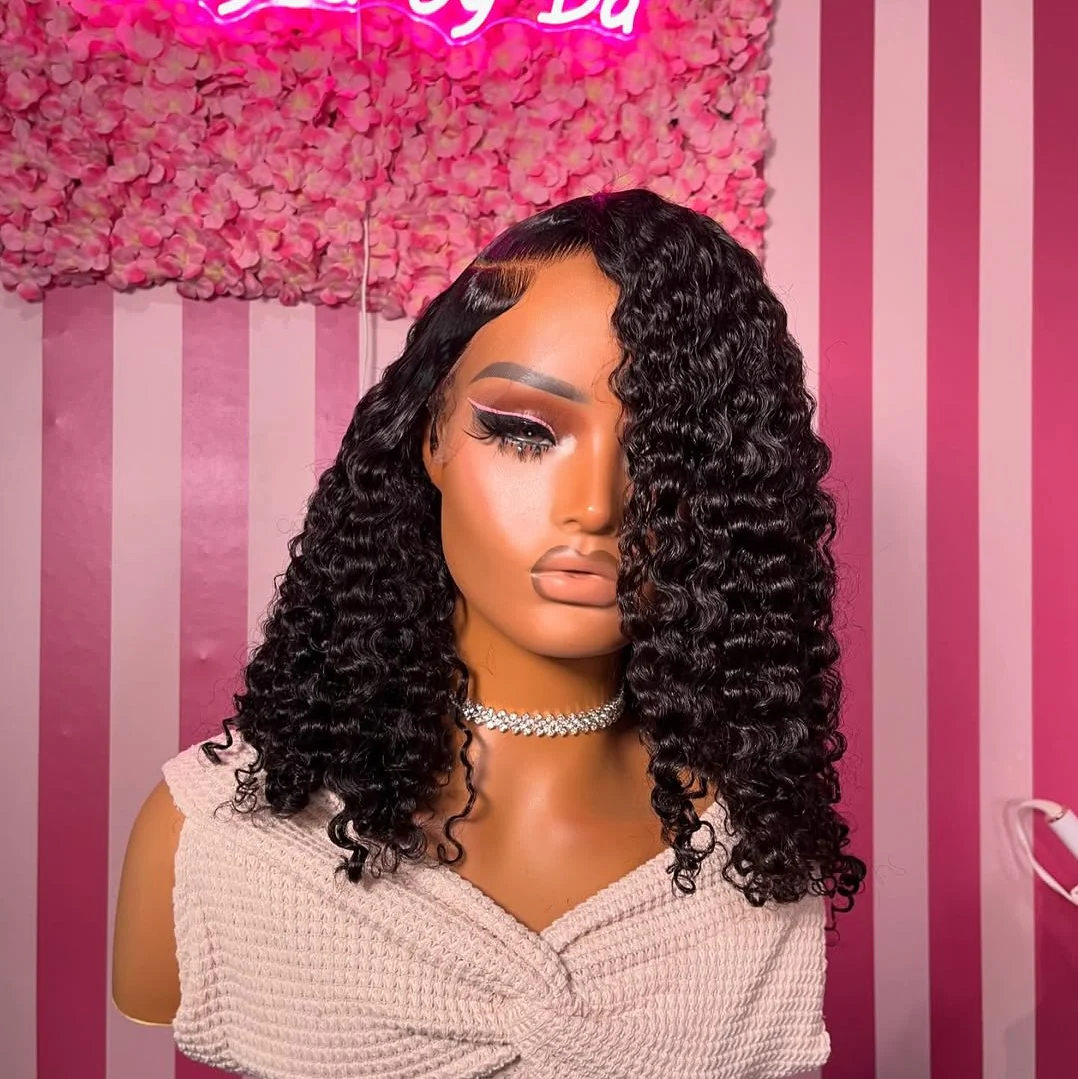 Deep Curly 13x4 Lace Frontal Wig Human Hair