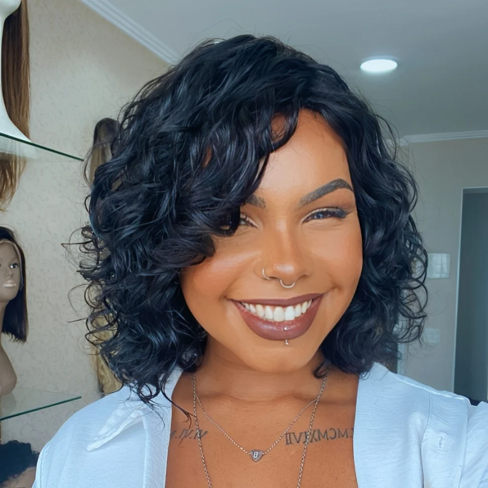 Wet Short Water Wave Bob 13��4 Lace Front Wig