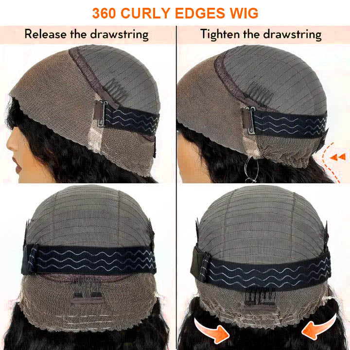 360 Lace Curly Invisible Strap With Curly Edges Wig
