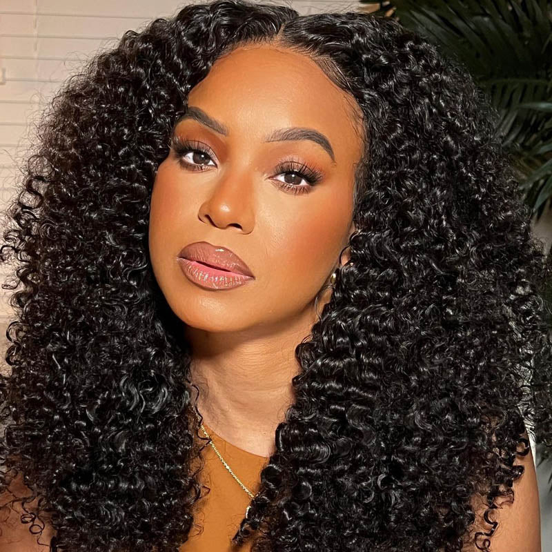 Put on & Go Kinky Curly Glueless Pre Cut 5x5 Lace Closure Wig