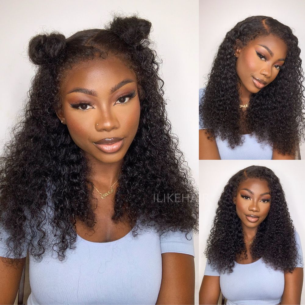 Ventilated Realistic Curly 13x4 Lace Frontal With Curly Edges Wig