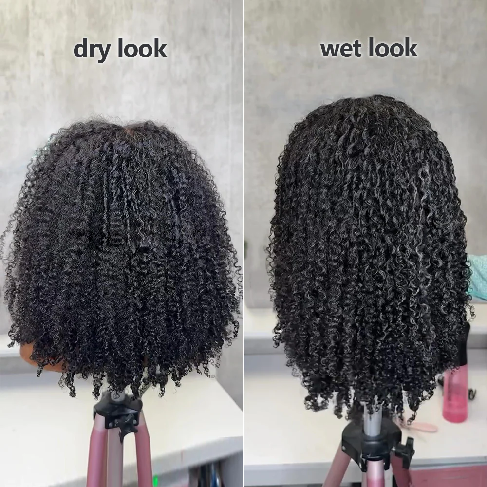 Customize Link Afro Curly Lace Frontal Wig With 3C Hybrid Hairline