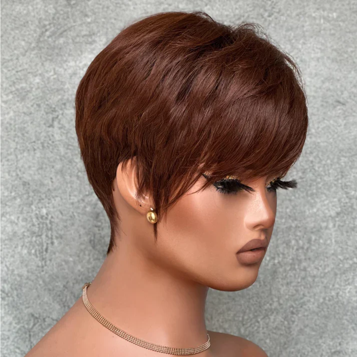 ILIKEHAIR Pixie Cut Glueless Wig with Bangs