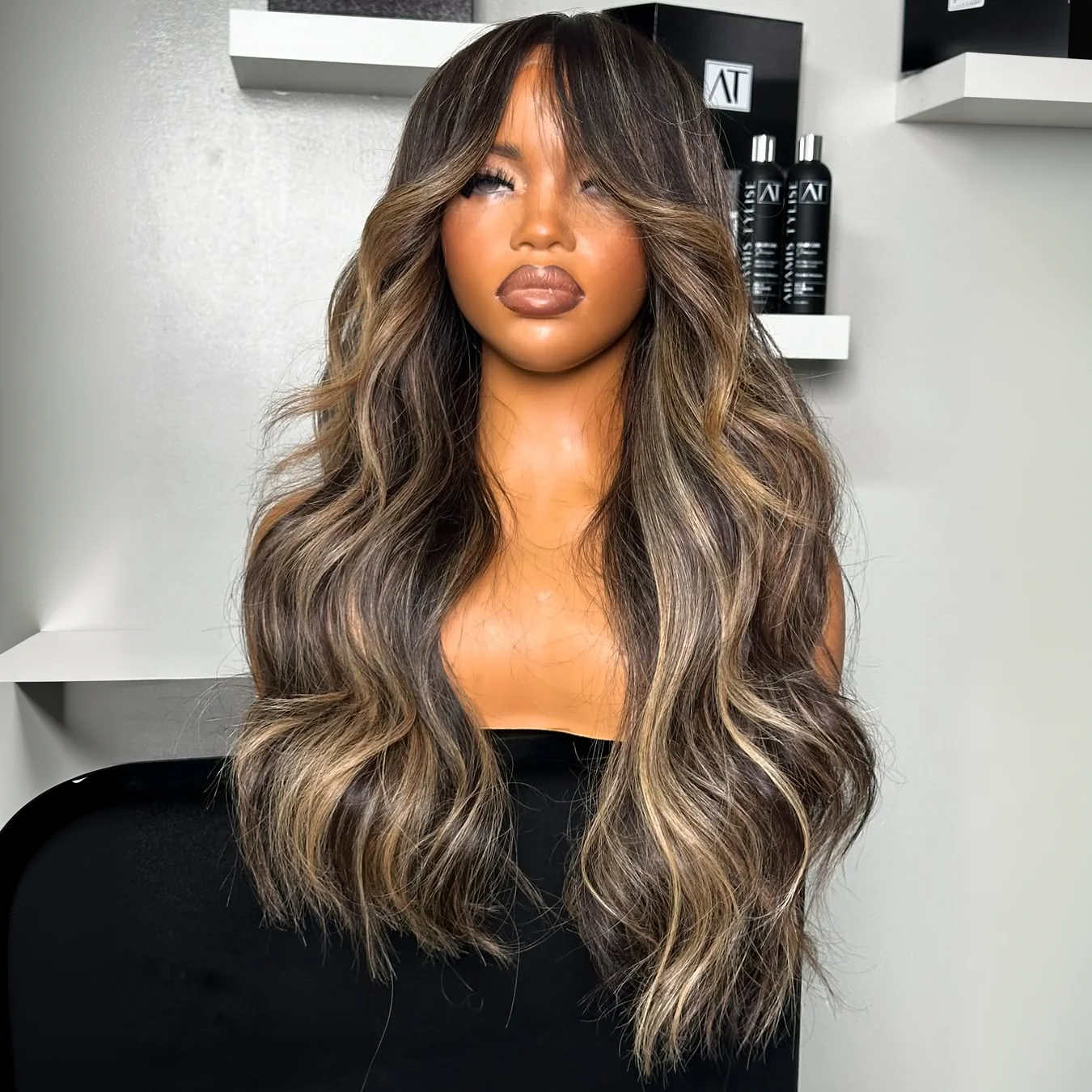 Put On ��� Go Balayage Blonde Highlight Layered Wavy Lace Closure Wig