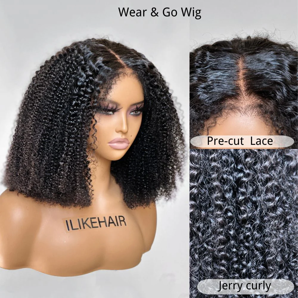 Put on & Go Jerry Curly 5x5 Pre Cut Lace Closure Wig