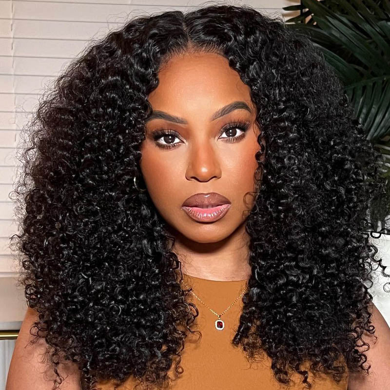 Put on & Go Kinky Curly Glueless Pre Cut 5x5 Lace Closure Wig