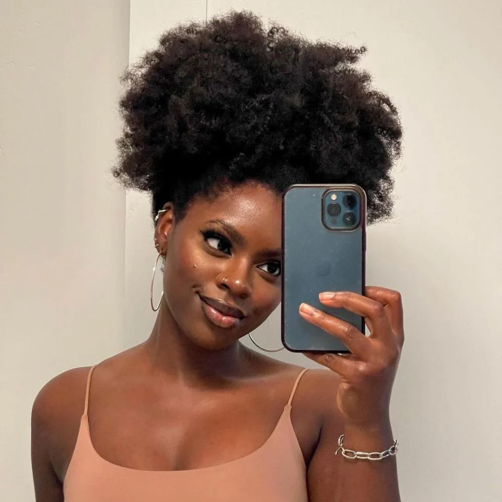 Realistic Afro Curly With 4C Kinky Edges 13x4 Lace Frontal Wig