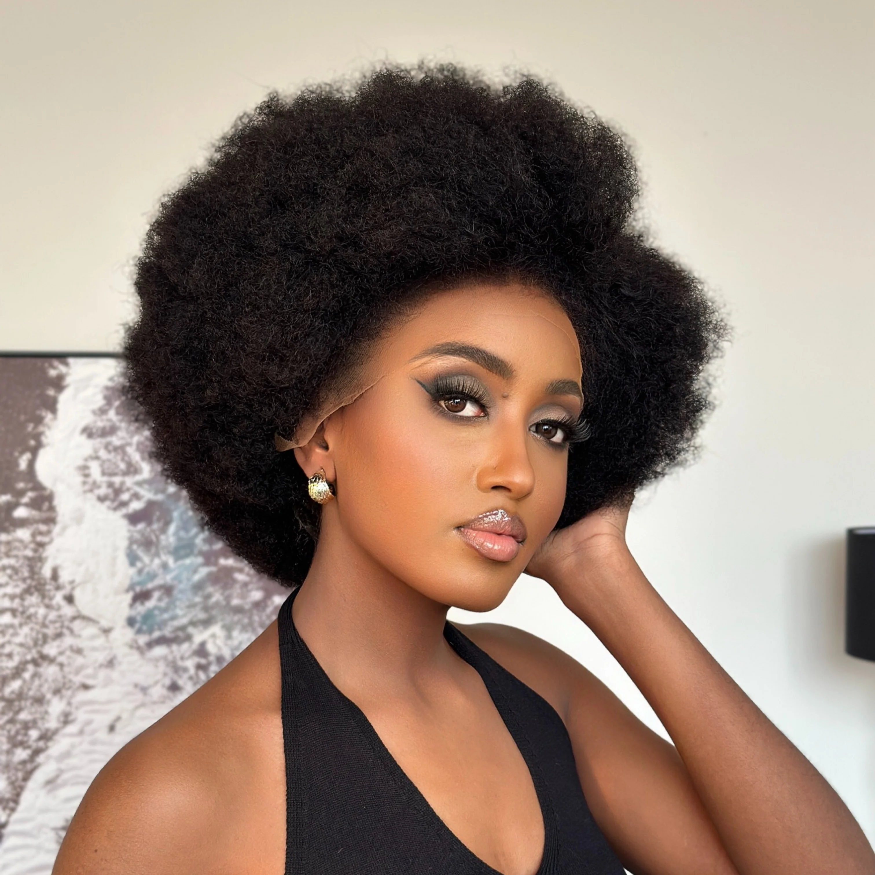 Afro Kinky Curly With Kinky Edges HD 13x4 Lace Front Wig