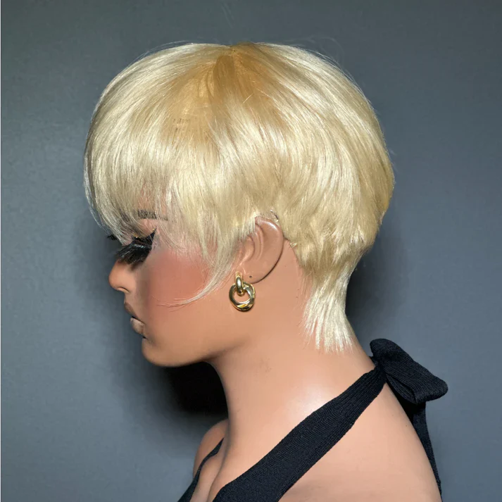 ILIKEHAIR Pixie Cut Glueless Wig with Bangs