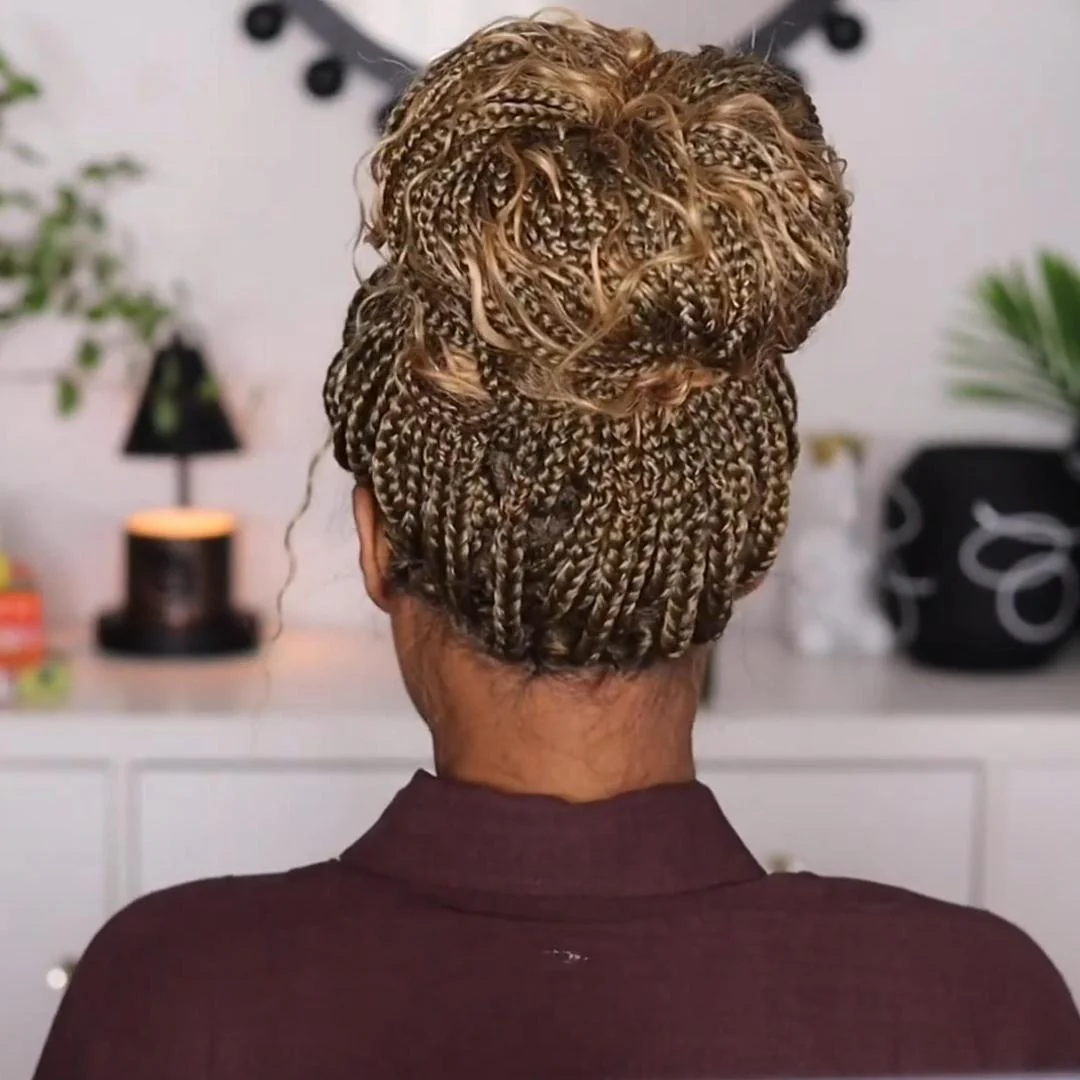 Tangleless Full Lace Bohemian Braided Curls Ombre Blonde Invisi Drawstring Wig