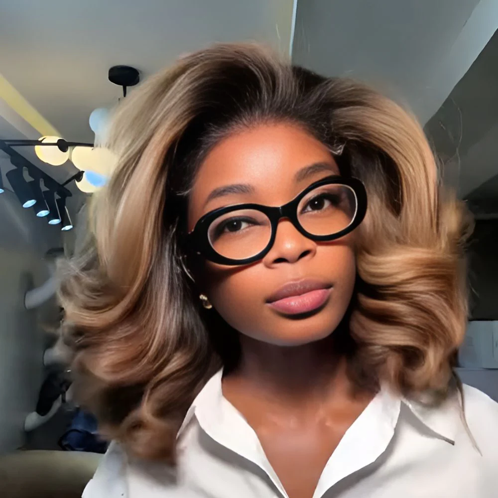 Ombre Golden Brown Blowout HD Lace Wig with Kinky Edges