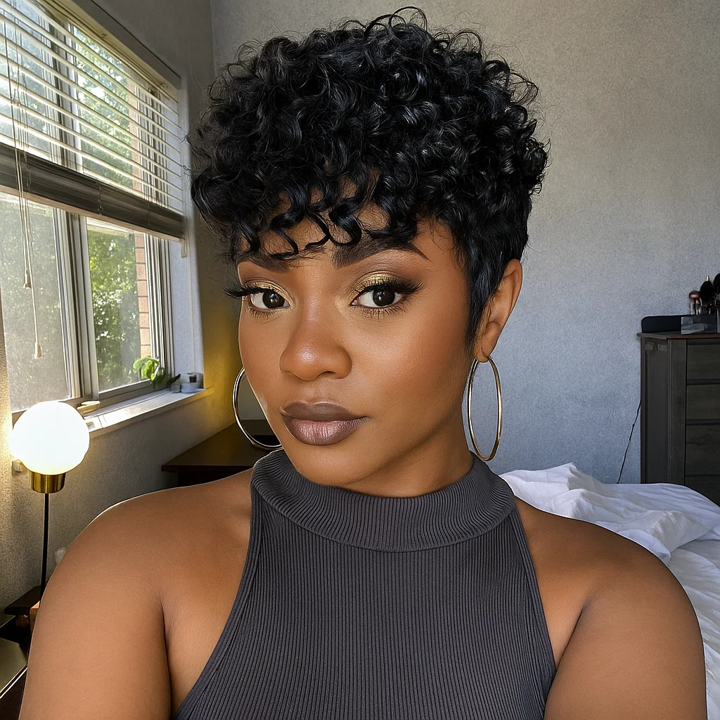 Urban Edge Wave Pixie Wig with Curls