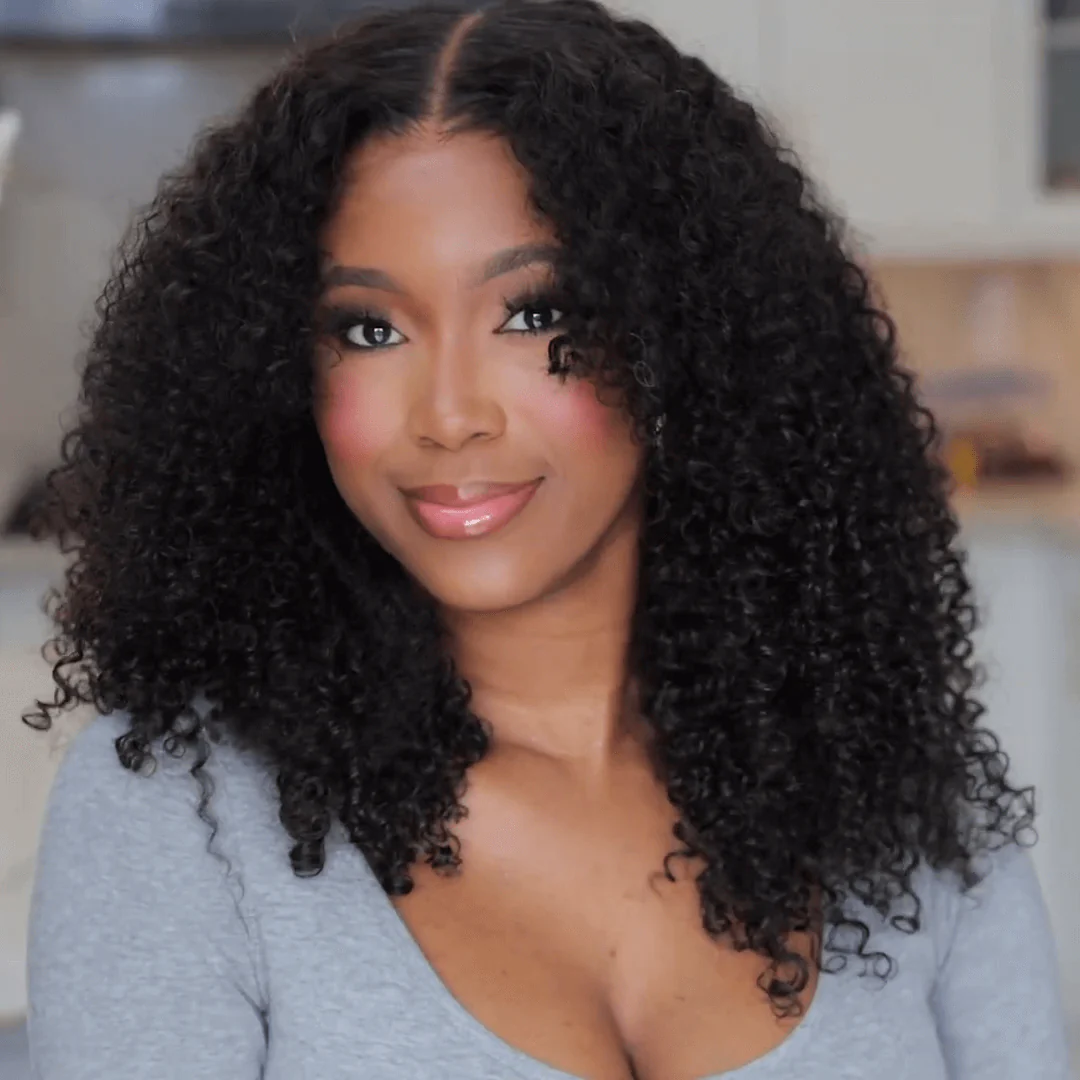 Put on & Go Kinky Curly Glueless Pre Cut 5x5 Lace Closure Wig