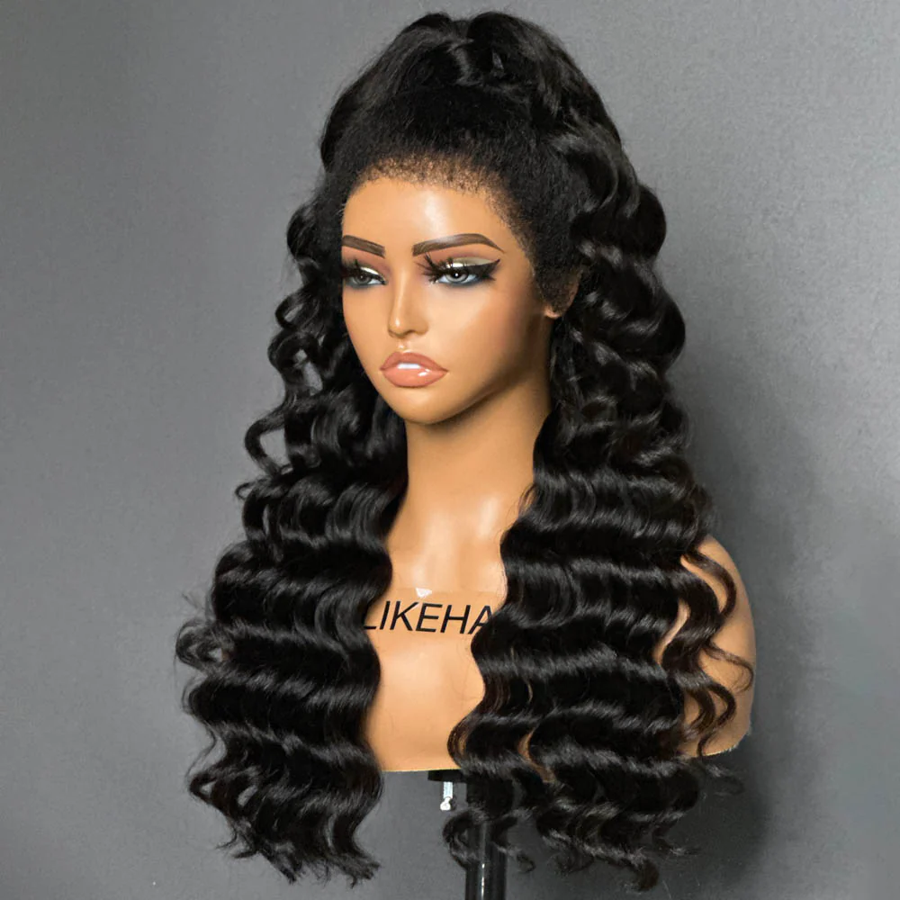 Long Wavy Lace Frontal With Kinky Edges Wig