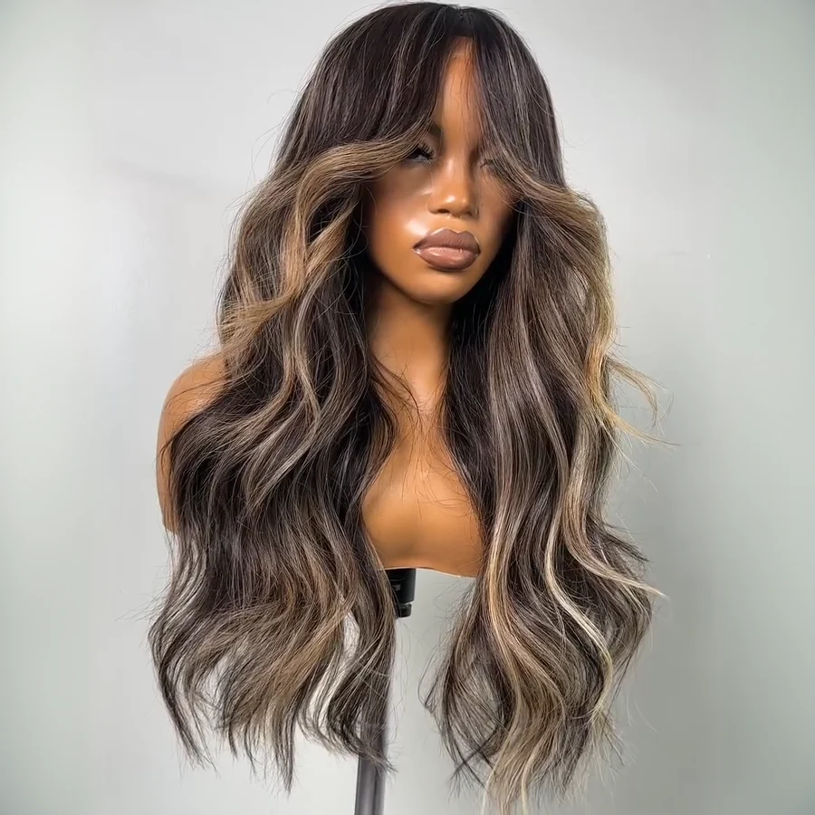 Put On ��� Go Balayage Blonde Highlight Layered Wavy Lace Closure Wig