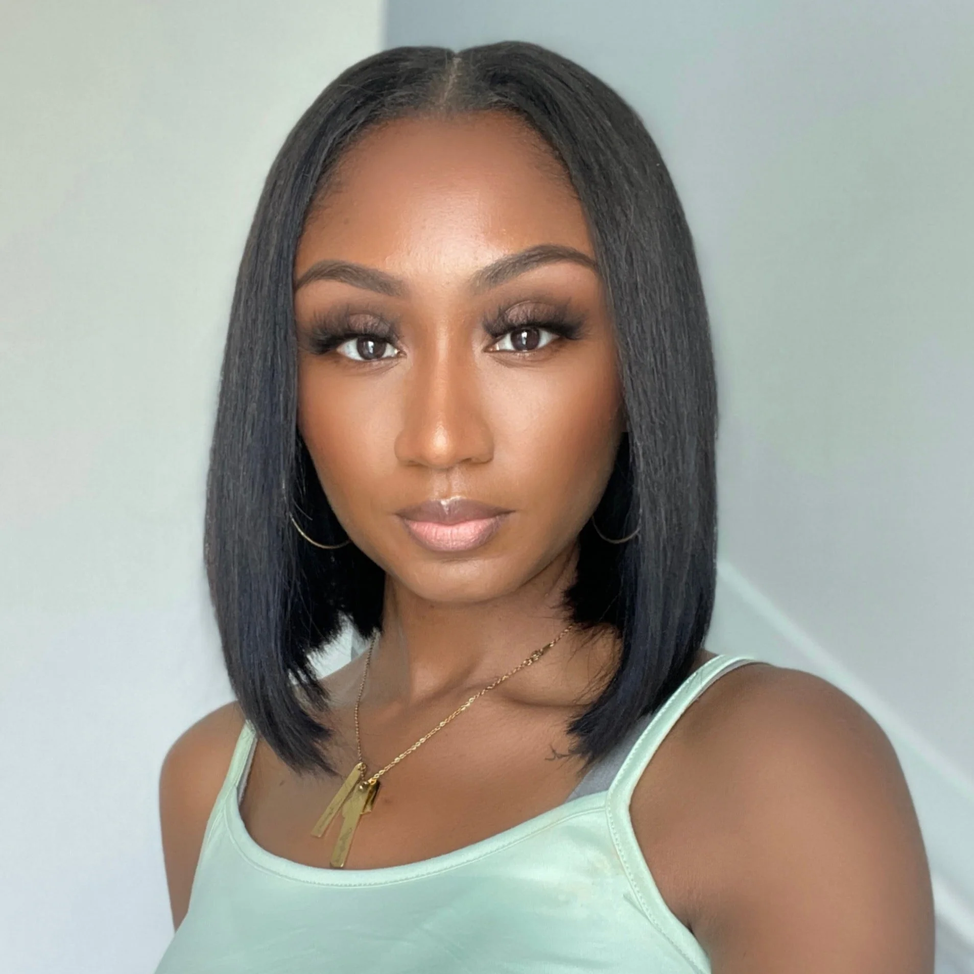 Thin Leave Out I Part Bob Wig Silky Straight