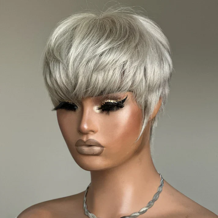 ILIKEHAIR Pixie Cut Glueless Wig with Bangs