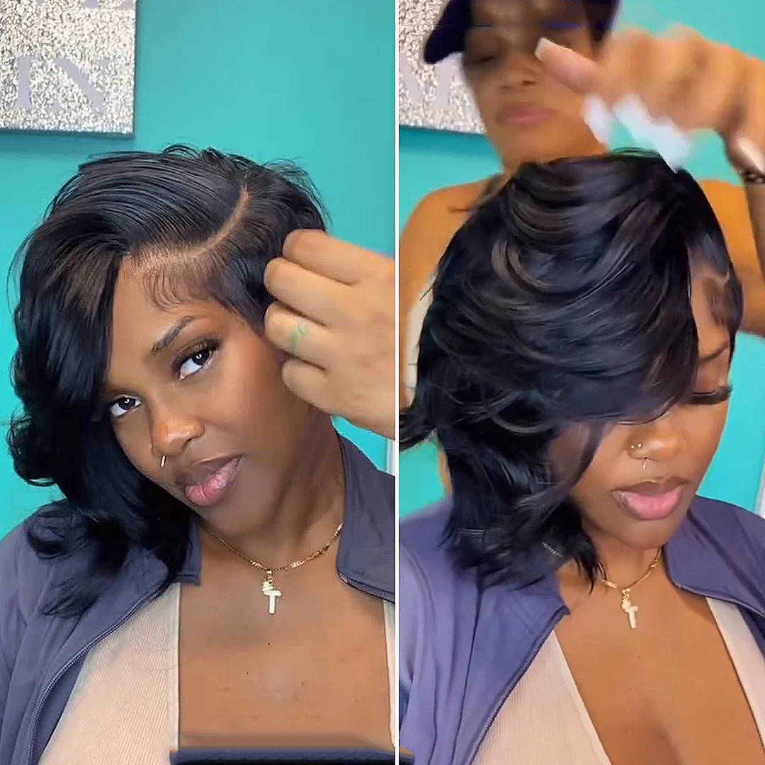 Asymmetrical Right Side Long Hair 13x4 Lace Frontal Wig