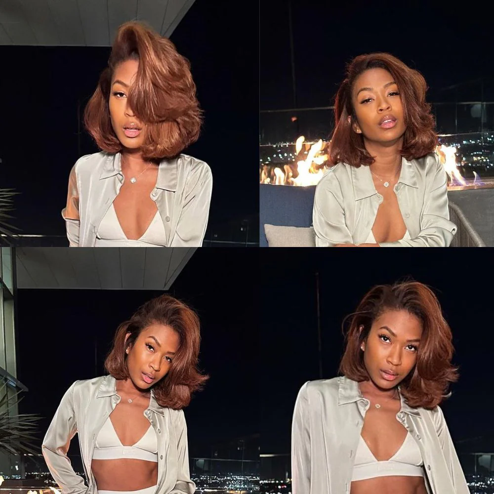 Brown Short Cut Layered Bob 13x4 Lace Front Wig