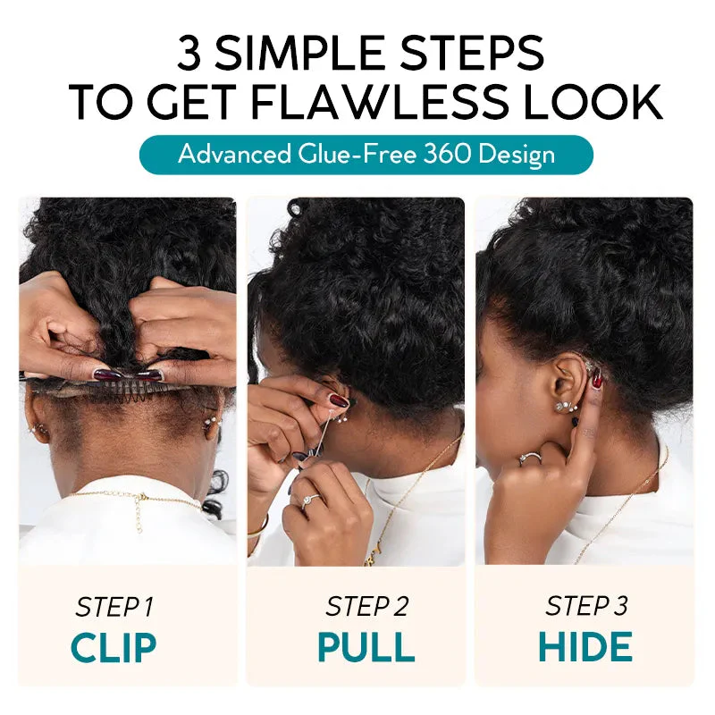 360 Lace Curly Invisible Strap With Curly Edges Wig