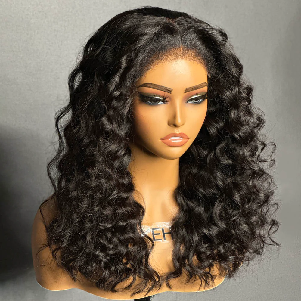 Luscious Bouncy Curls HD Lace Closure With 4C Kinky Edges Wig