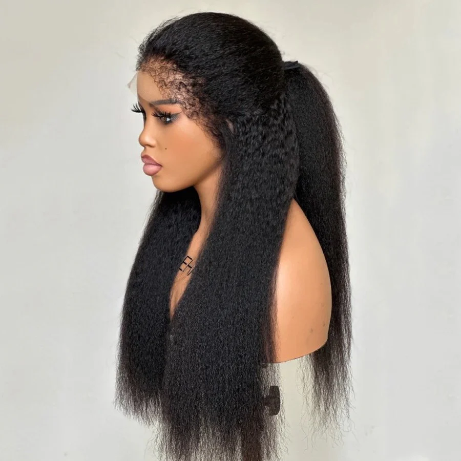 Kinky Straight 13x4 HD Lace Front With 3C Hybrid Hairline Wig