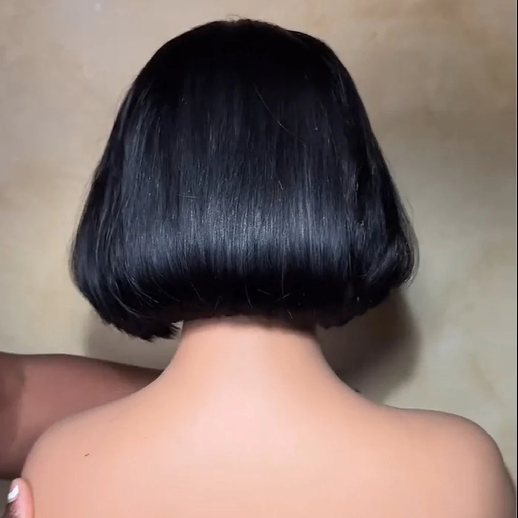 Natural Black Layered Cut Chic Bob 13x4 Lace Front Wig
