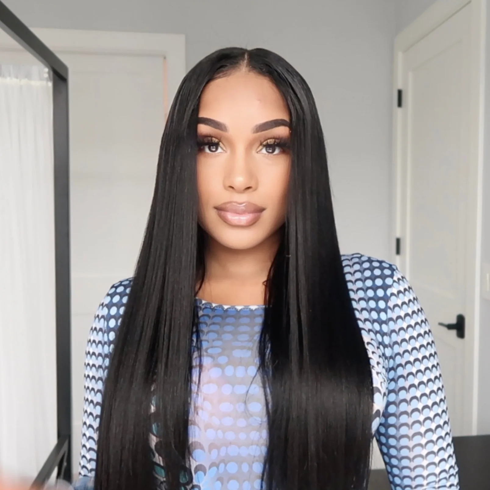 Thin Leave Out I Part Wig Yaki Coarse Straight