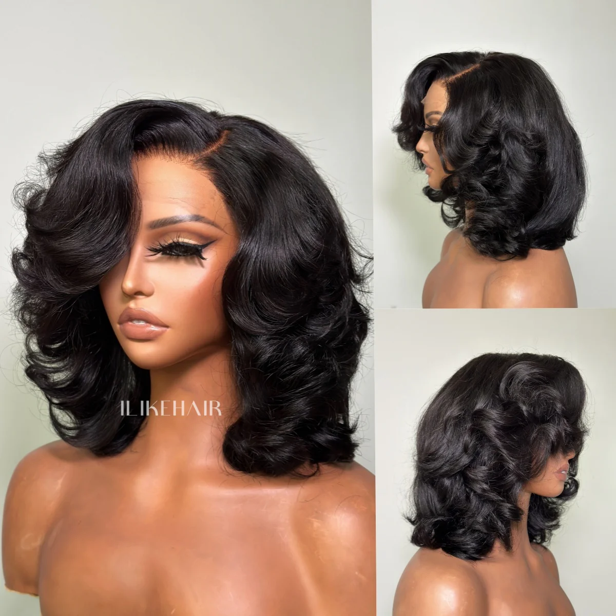 Bouncy Loose Wave Layered Cut 13��4 Lace Front Wig
