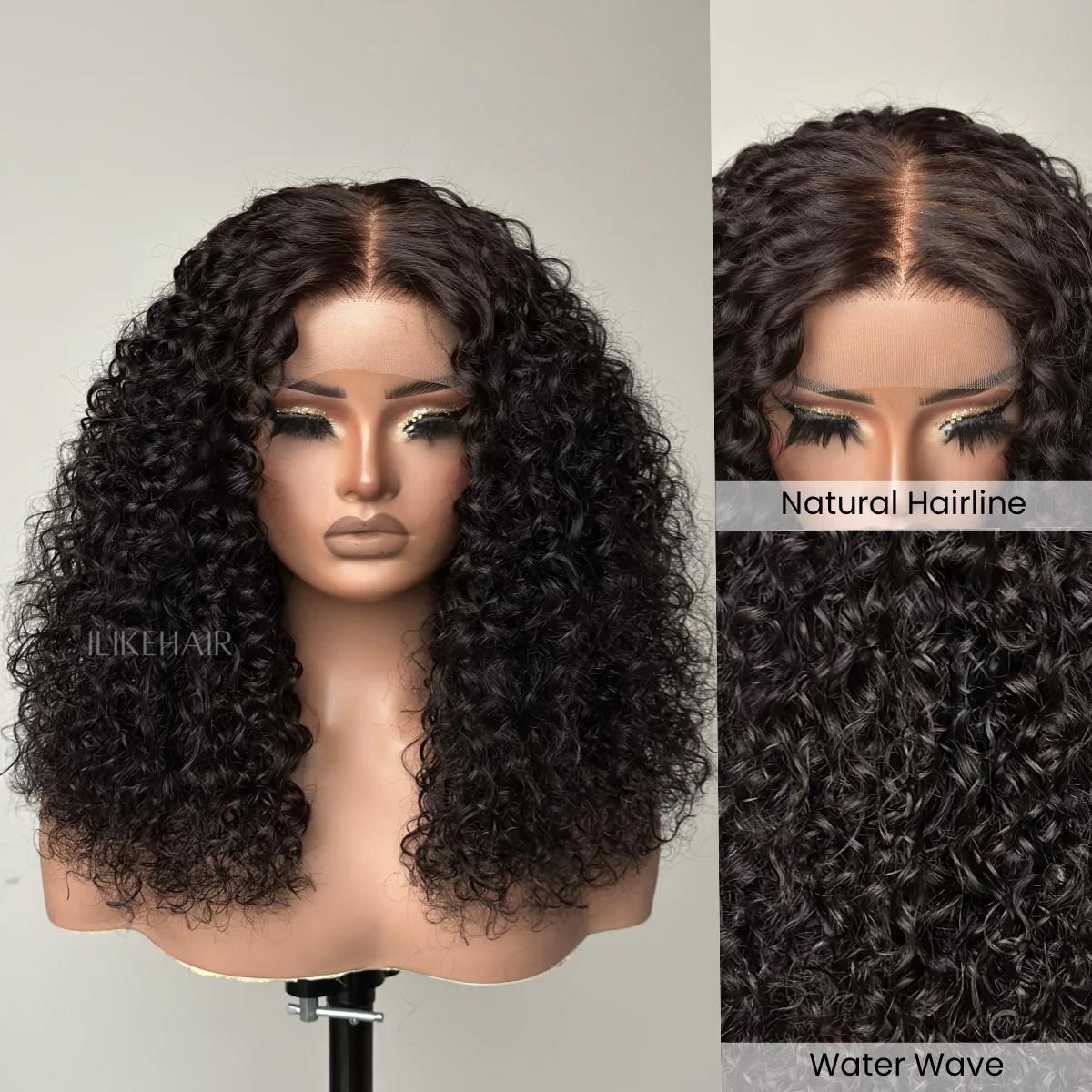 Natural Black Water Wave 6x6 Lace Closure Wig