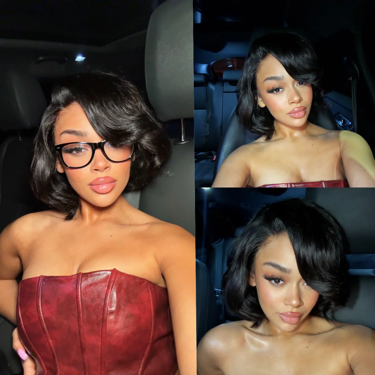 Natural Black Layered Fluffy Bob 5x5 Lace Closure Wig