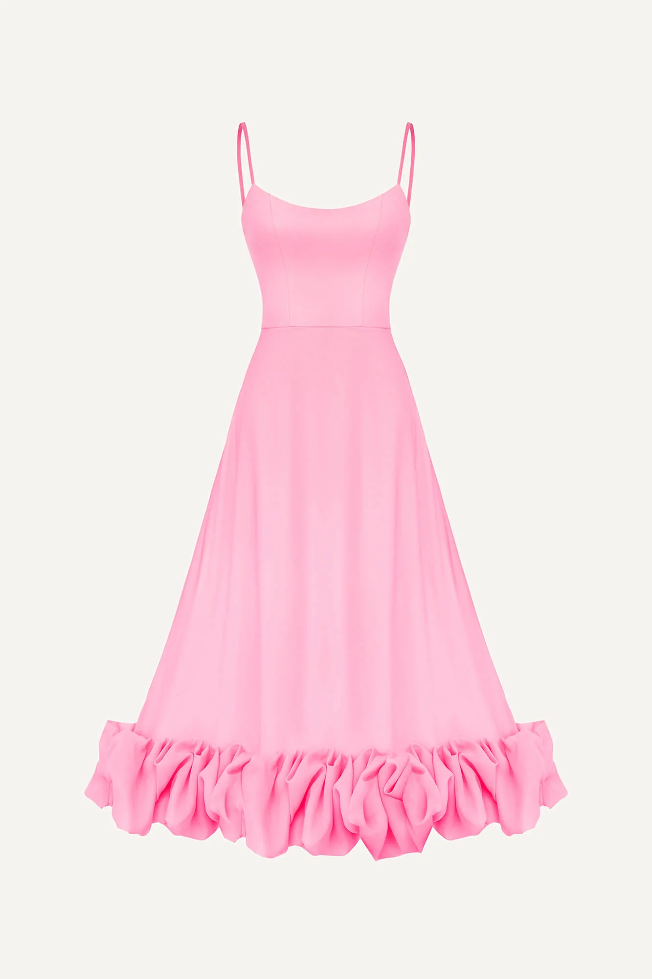 Flounce Bustier Midi Dress