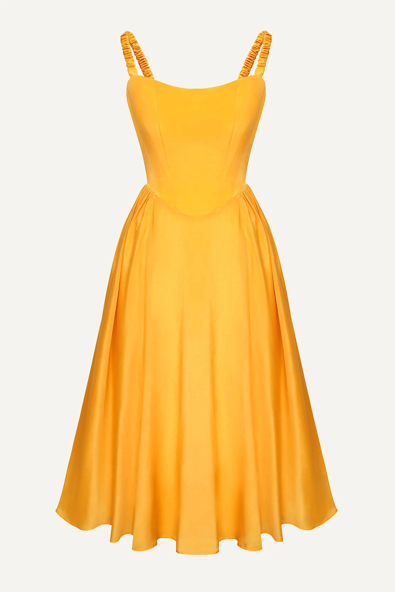 Tuck Corset Top Midi Dress