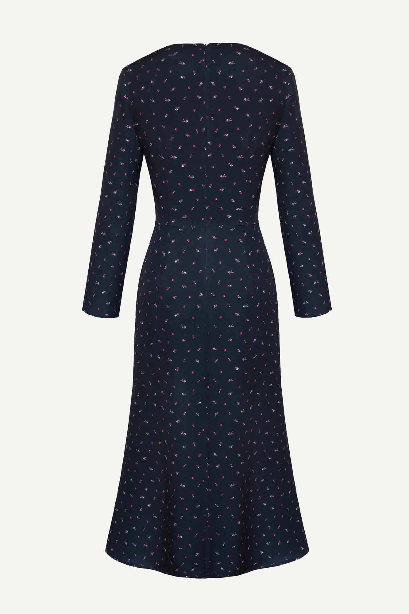 Godet Silhouette Long Sleeve Midi Dress