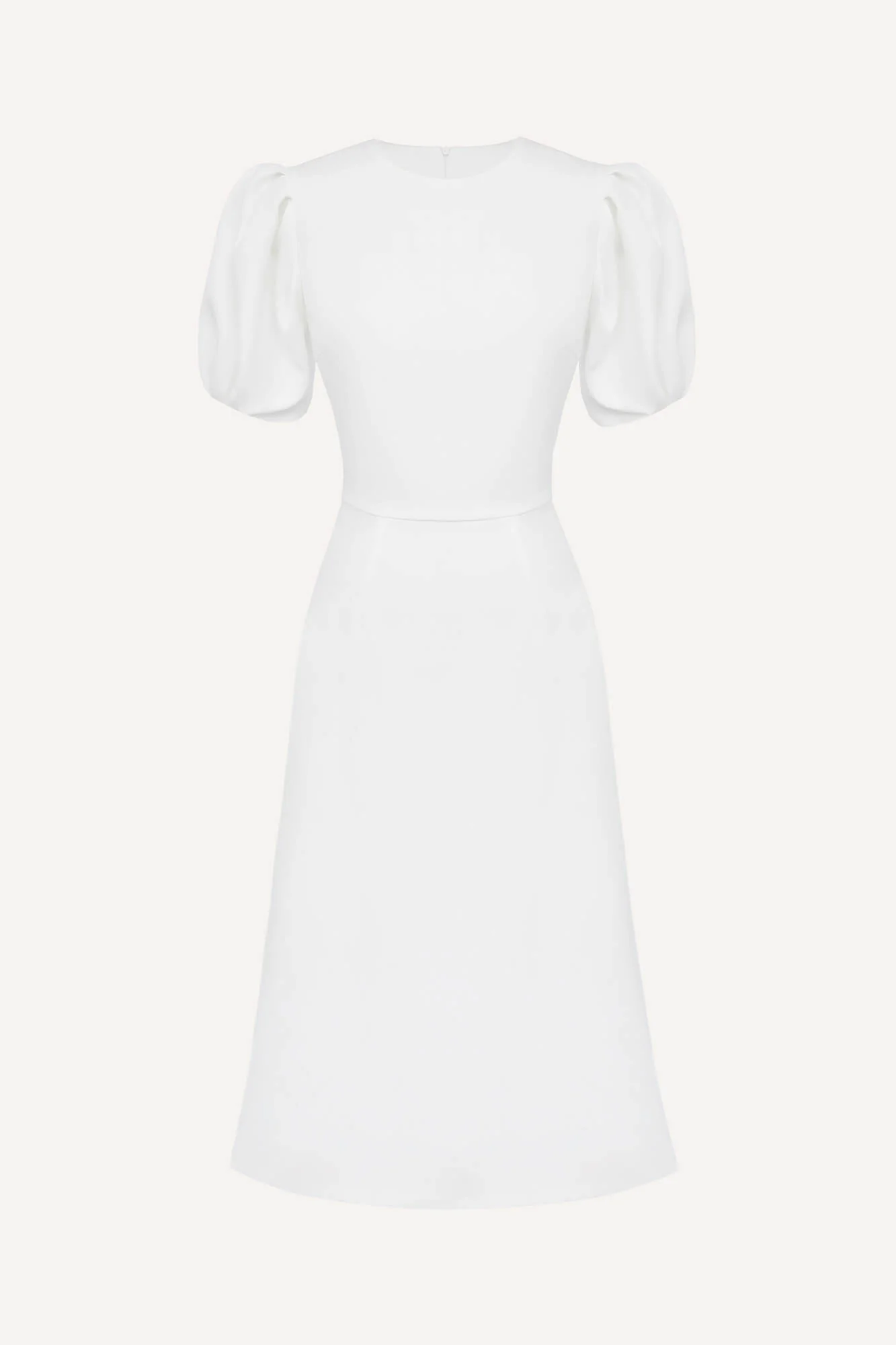 Godet Silhouette Puff Sleeve Midi Dress