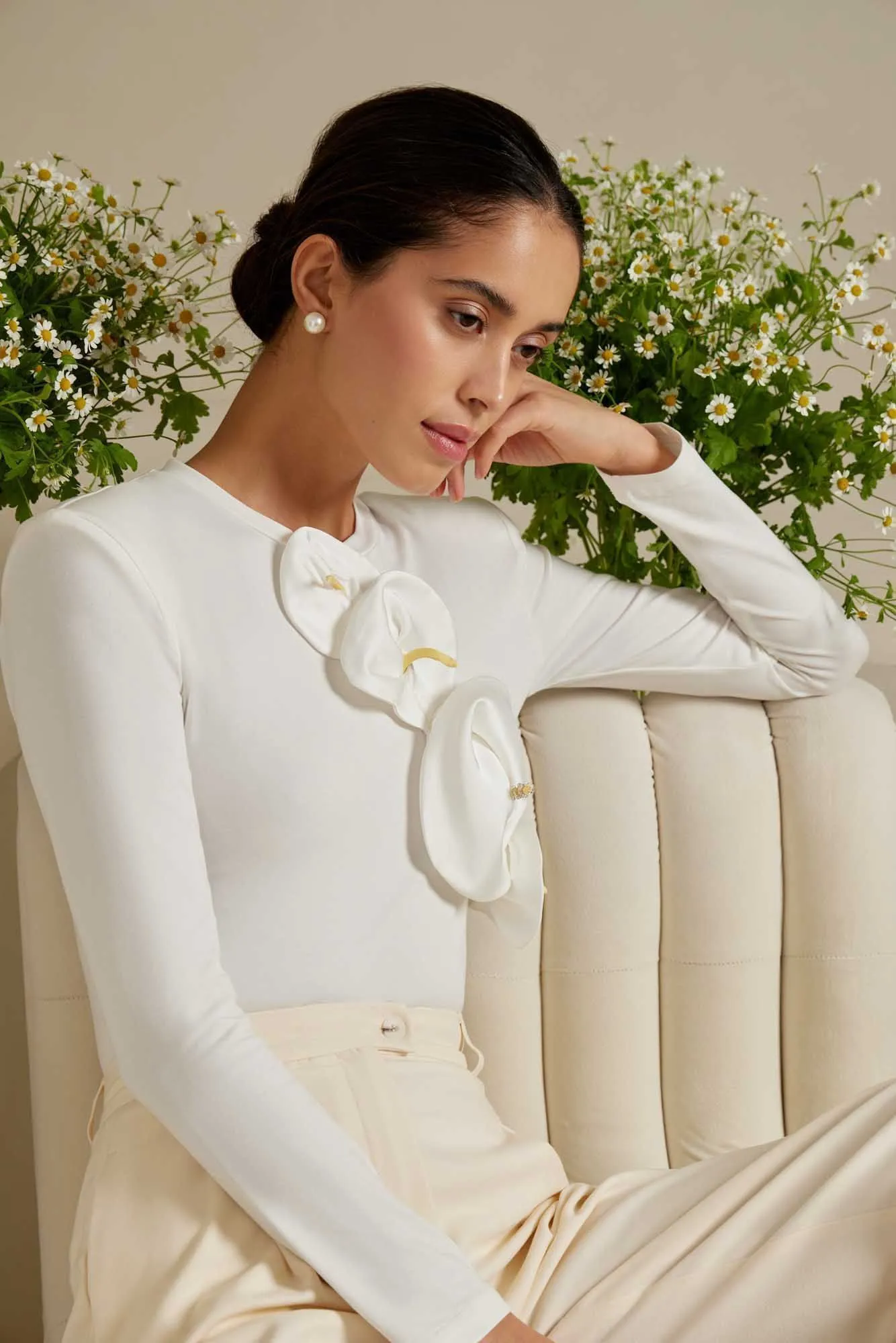 Floral Detail Knitted Bodysuit