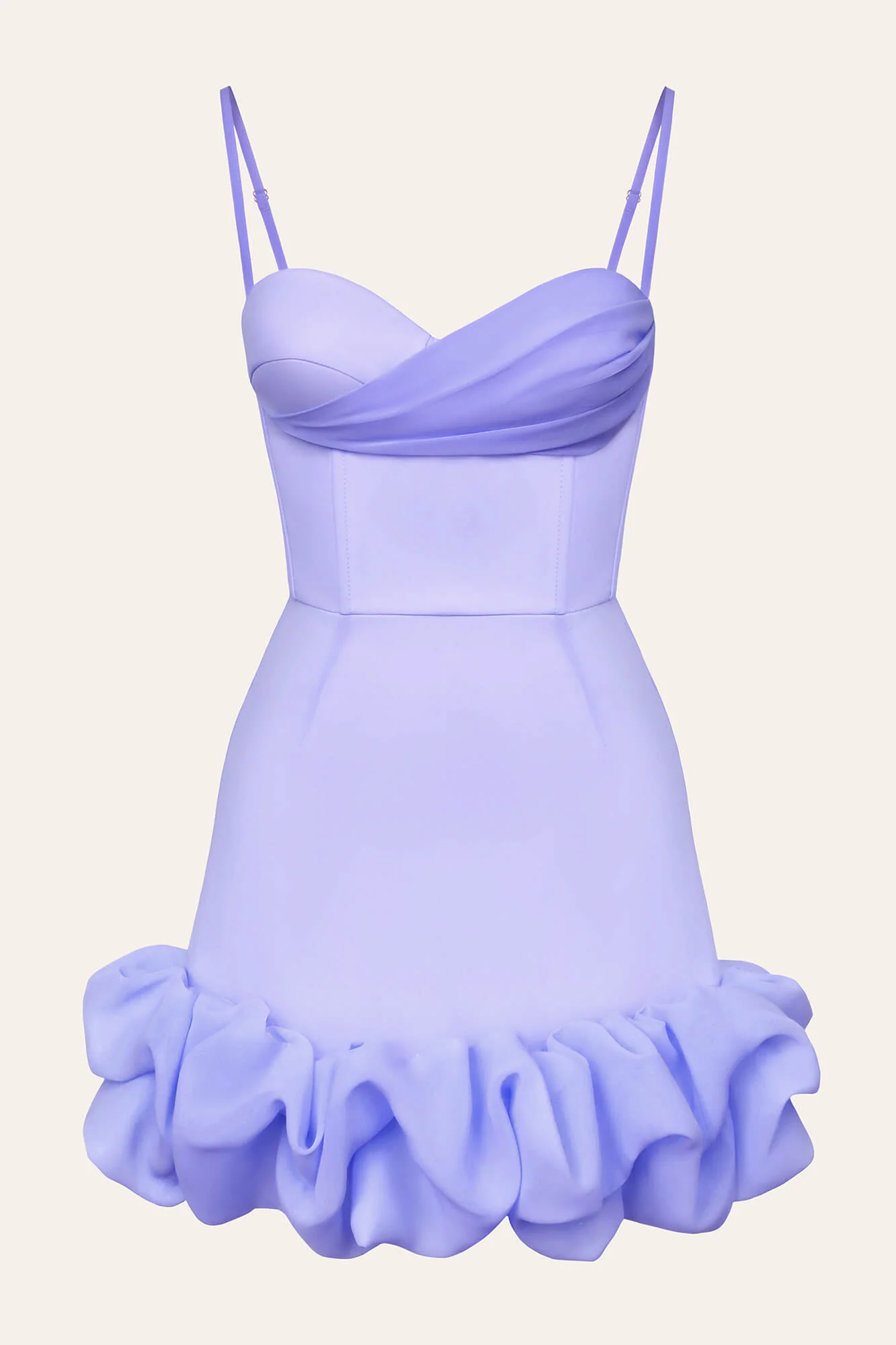 Draped Ruffle Mini Bustier Dress