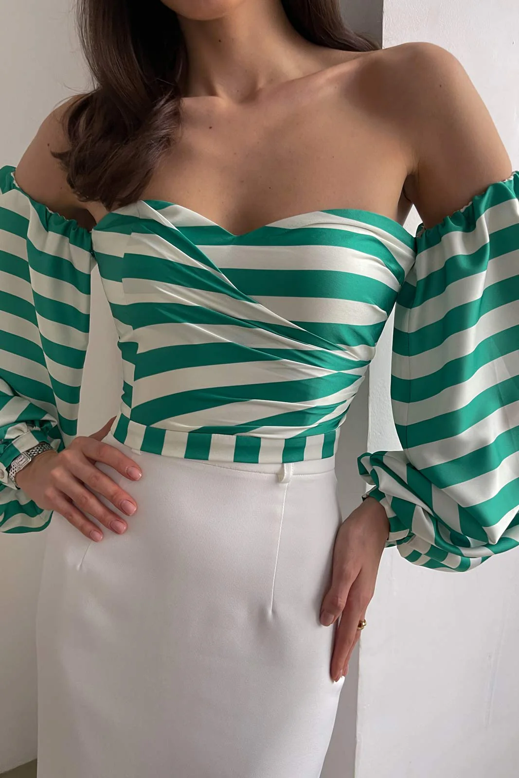 Striped Bustier Crop Top