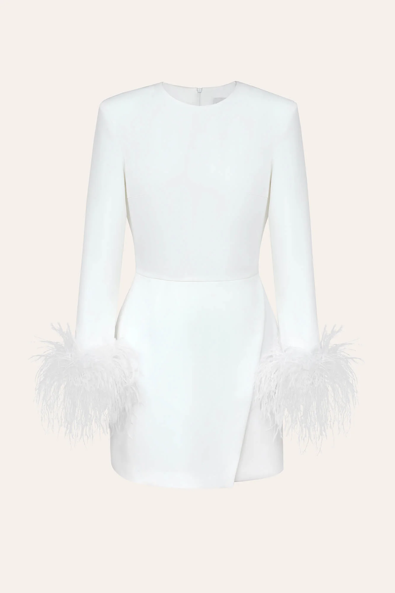 Wrap Feather Sleeve Mini Dress