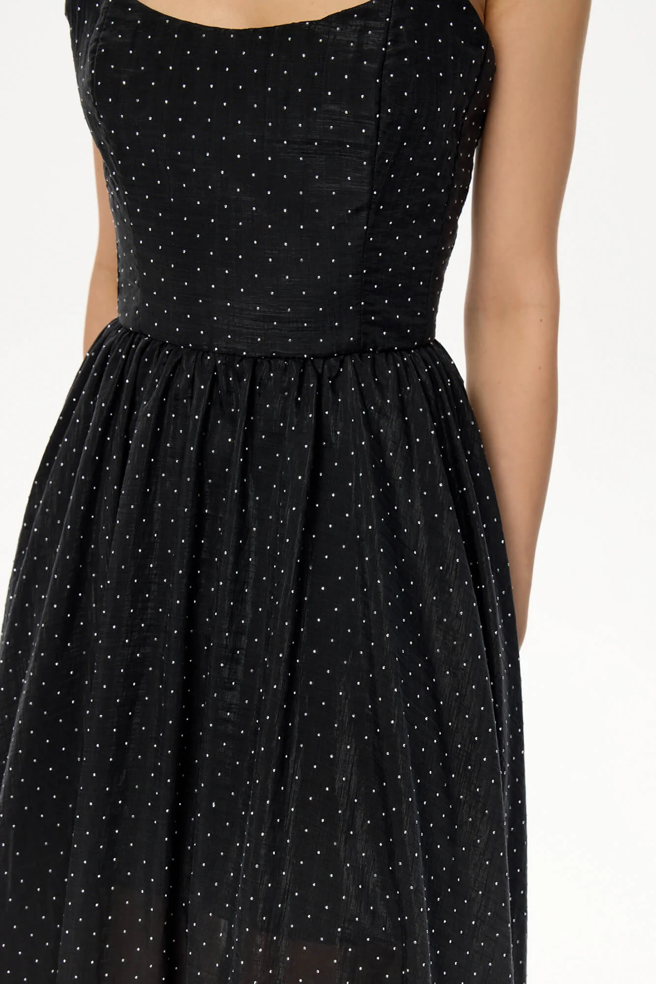 Sweetheart Sequined Midi Dress