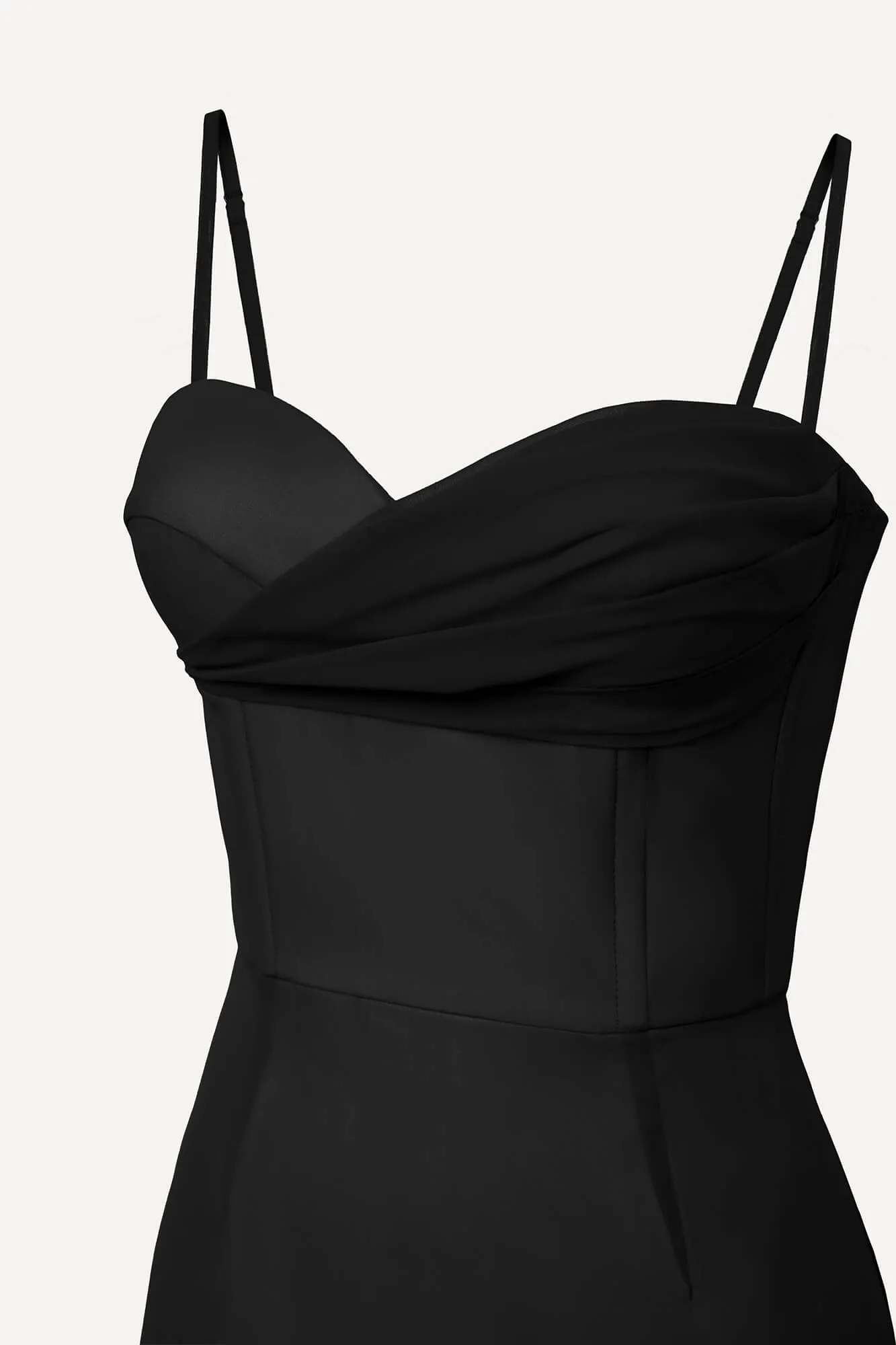 Draped Bodice Bottom Flounced Bustier Dress