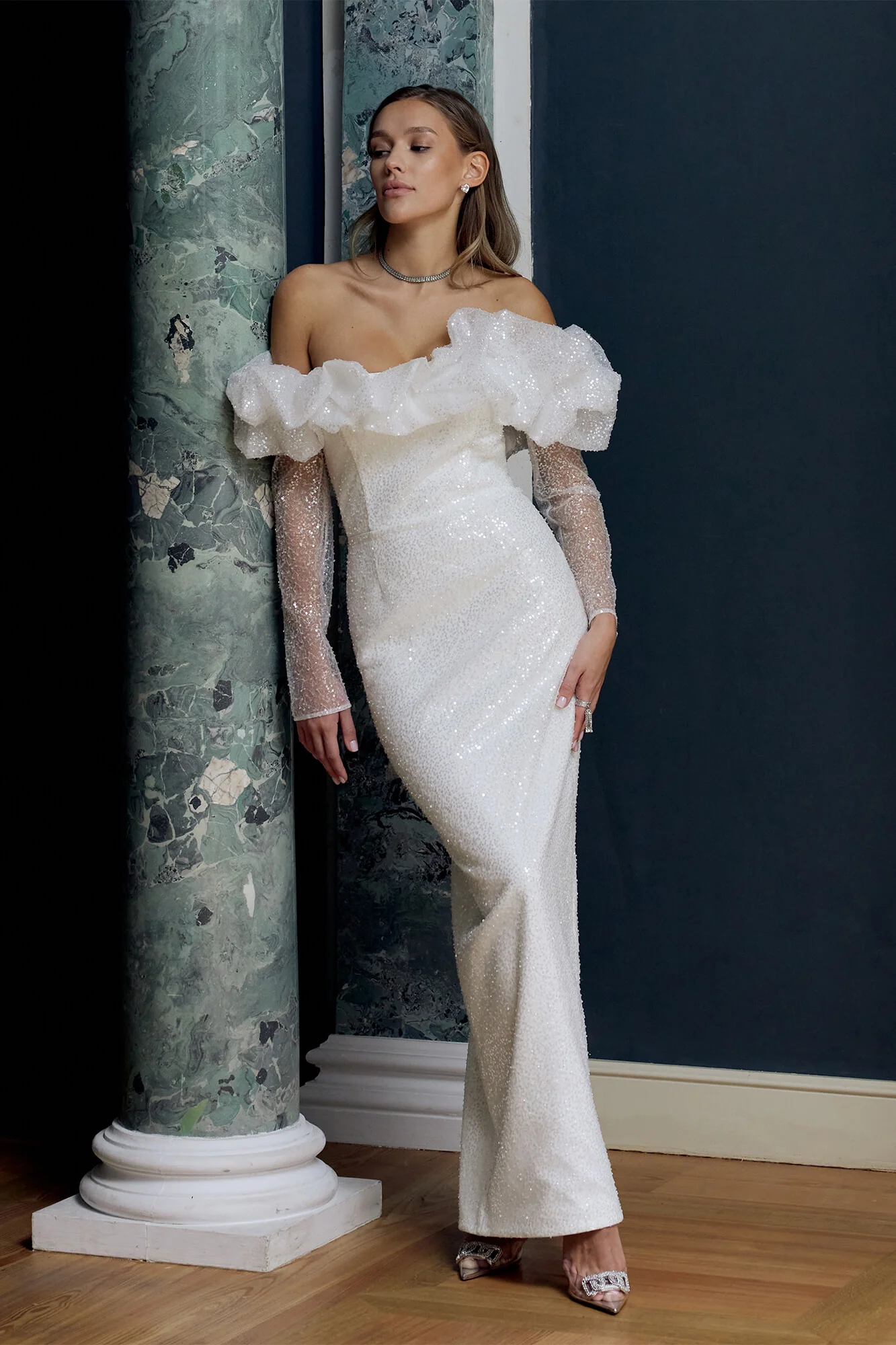 Meringue Long Sleeve Midi Dress