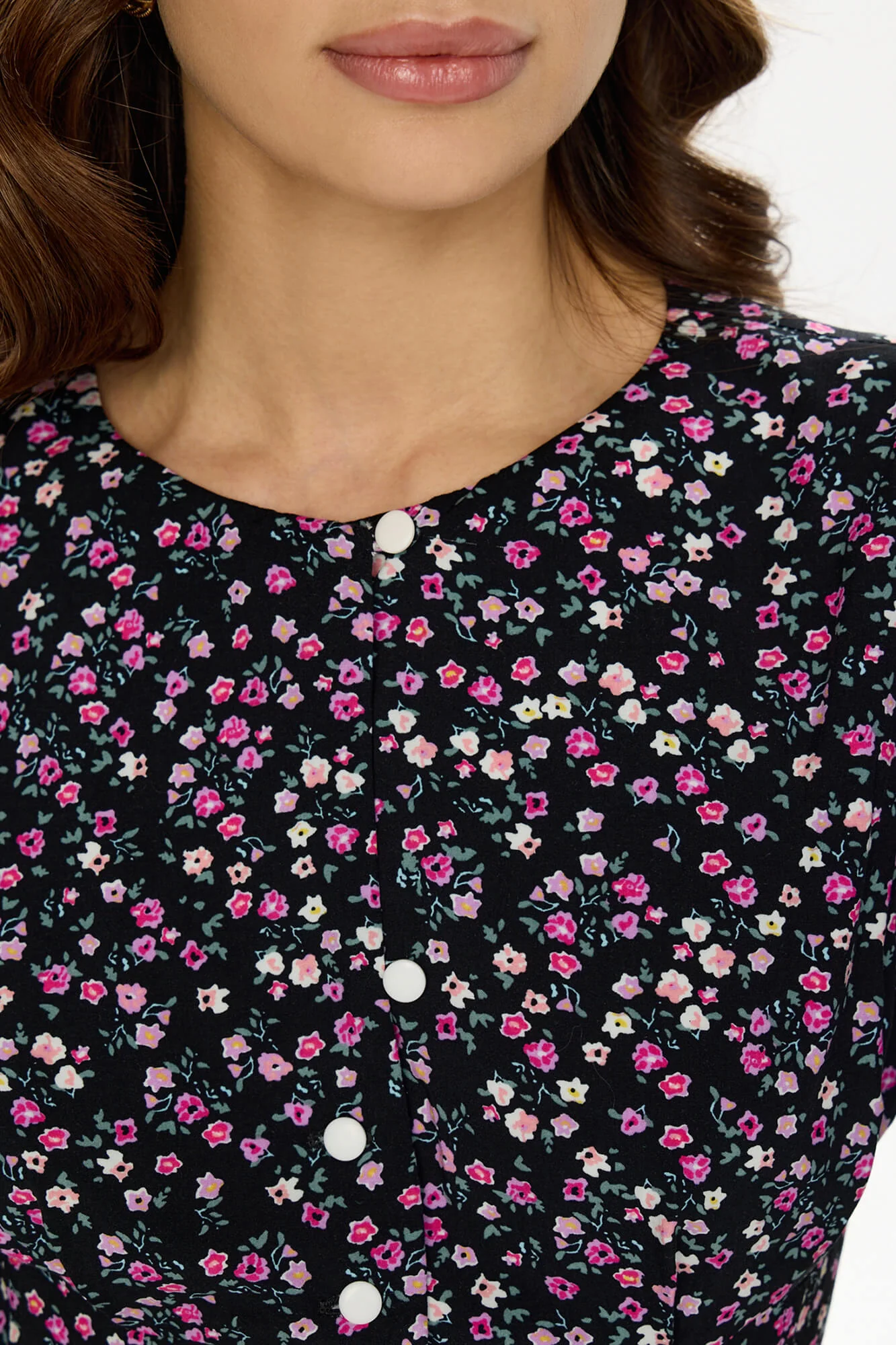 Short Sleeve Buttoned Mini Dress